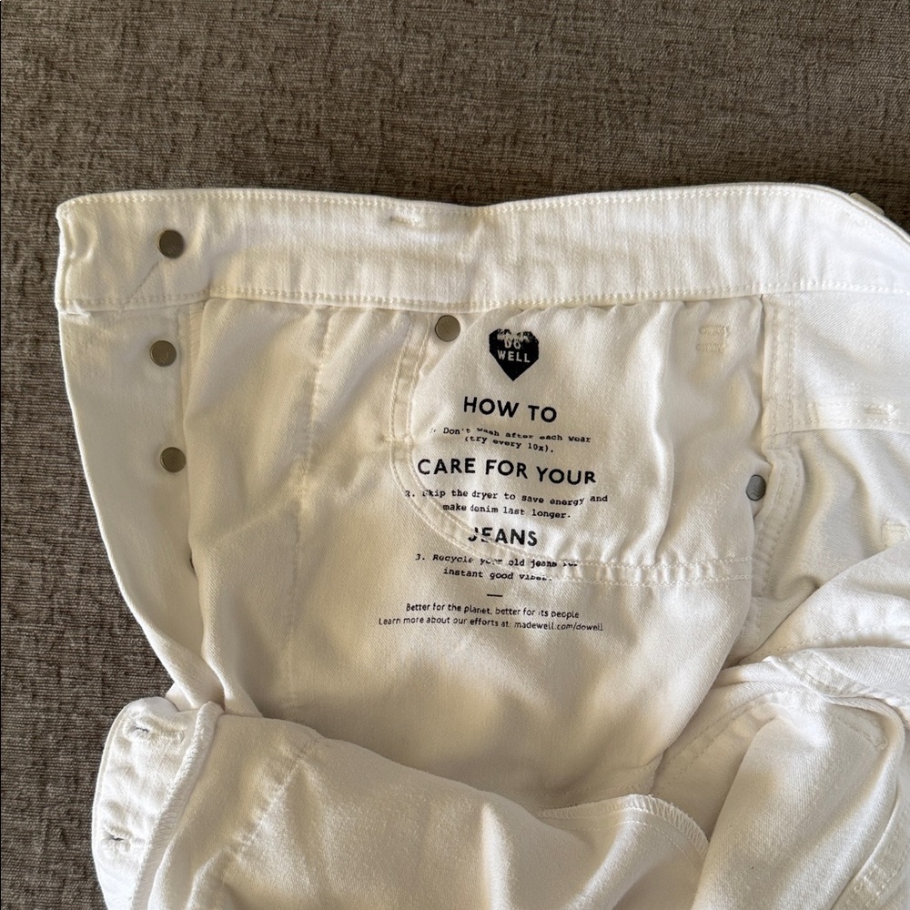 Madewell women’s white high skinny stretch denim Jeans size 16/33‎ - Picture 8 of 11